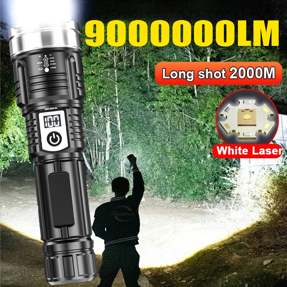 Battery Outdoor Camping - High Power 200000LM LED Flashlight Built-in