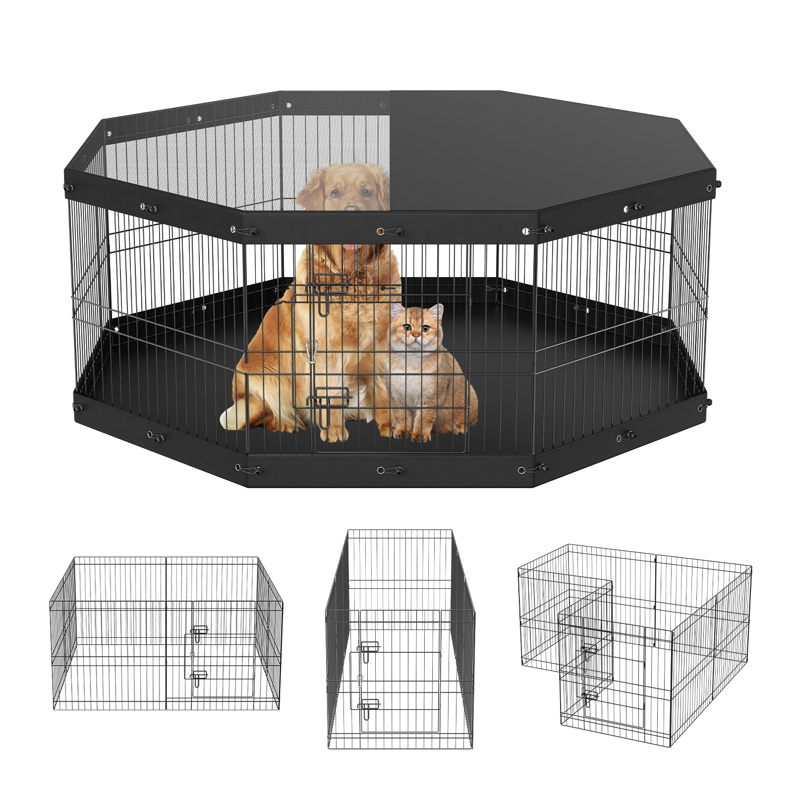 Outdoor Camping Dog Fence - VEVOR Dog Playpen, 8 Panels Foldable
