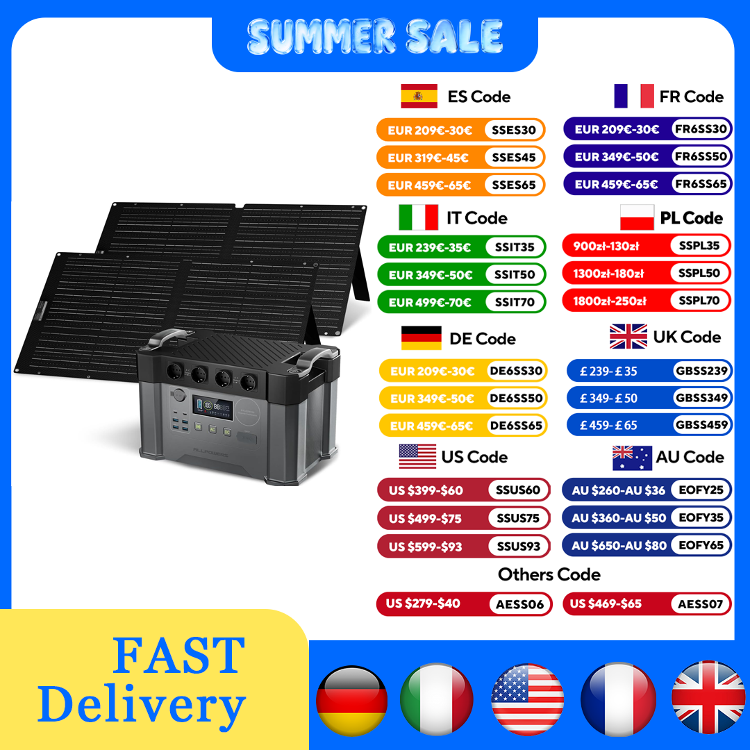 Outdoor Camping Outfit - ALLPOWERS S2000 Pro Outdoor Generator 2400W