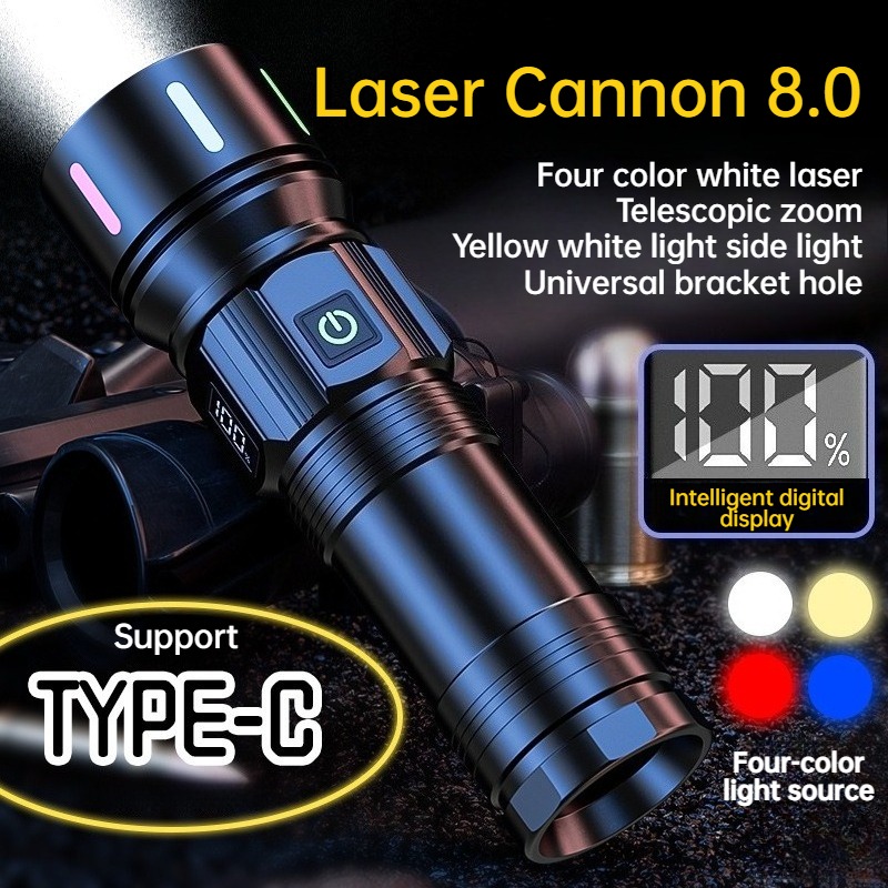 Outdoor Camping Lighting - Strong Light LED Flashlight Telescopic Zoom