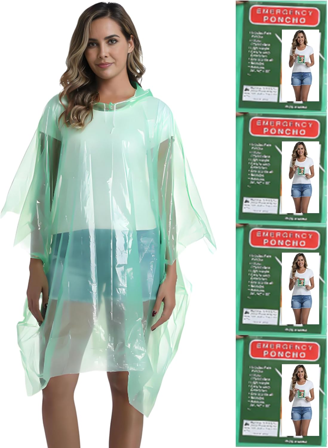 Camping Rain Poncho - Disposable Rain Ponchos for Adults with