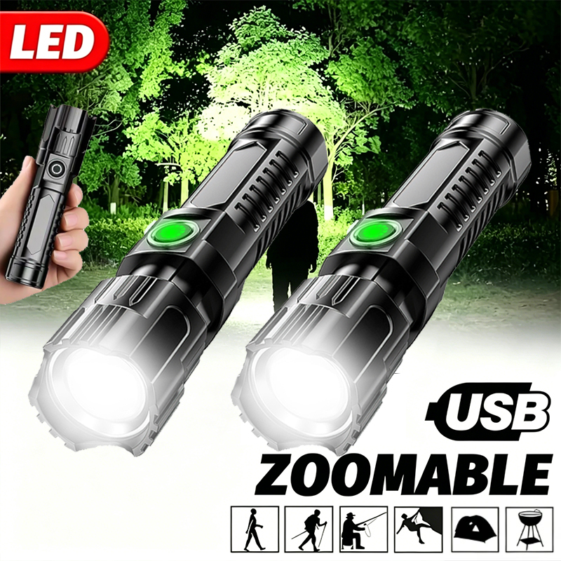 Outdoor Camping Decor - Super Bright LED Flashlight USB Rechargeable