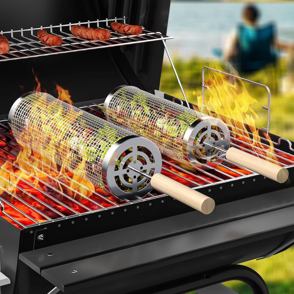 Outdoor Camping Set - Set of 2 Stainless Steel BBQ