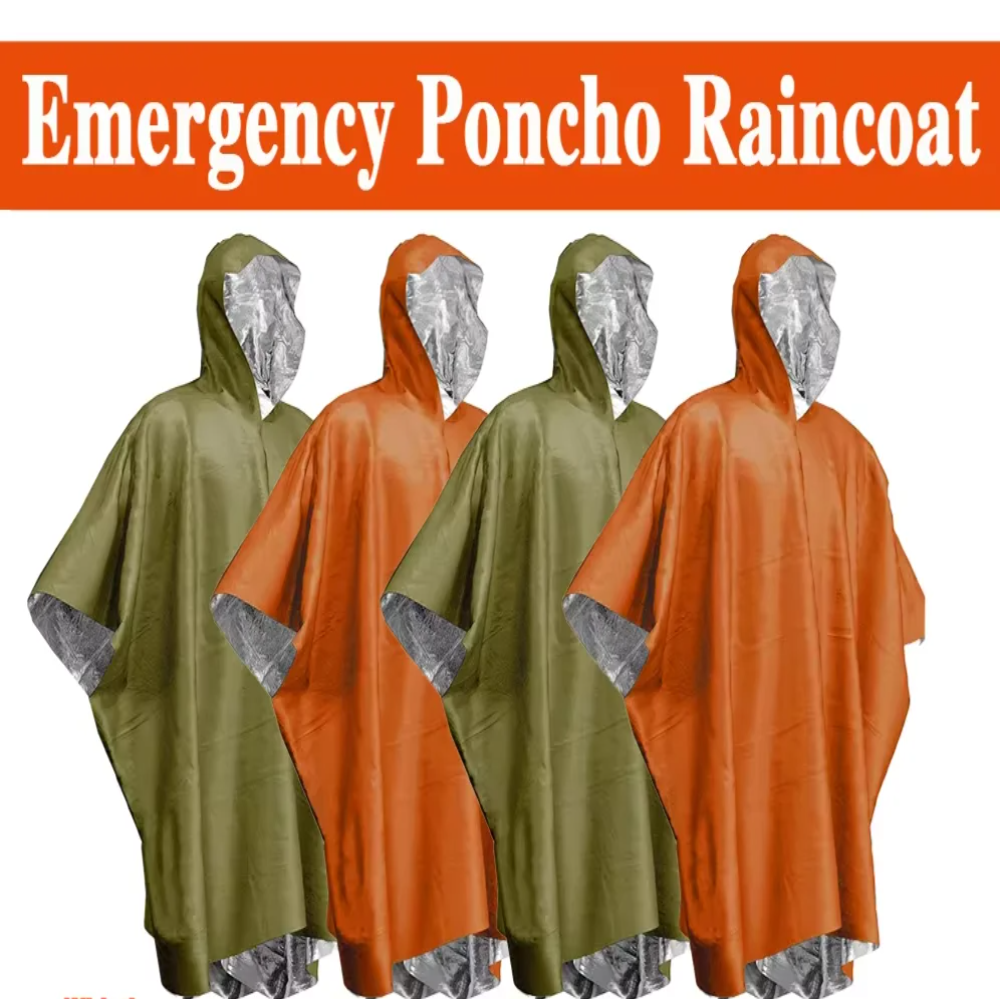Camping Rain Poncho - 3 In 1 Outdoor Military Raincoat