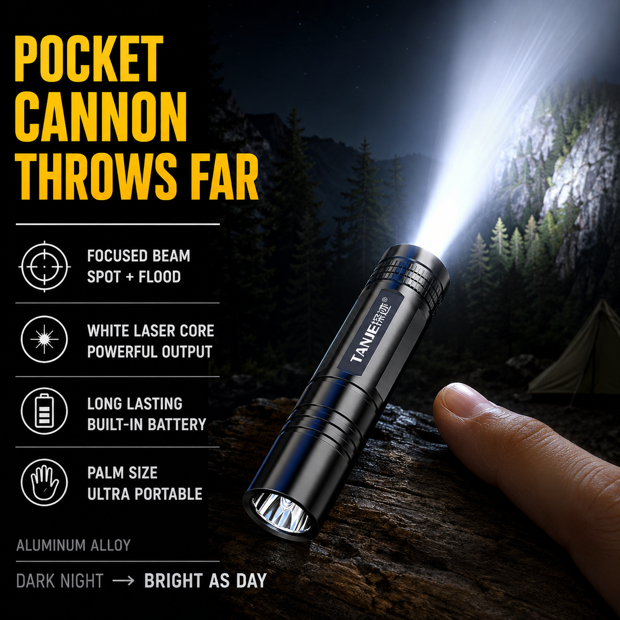 Outdoor Camping Decor - Outdoor Flashlight Small Mini Lighting Strong