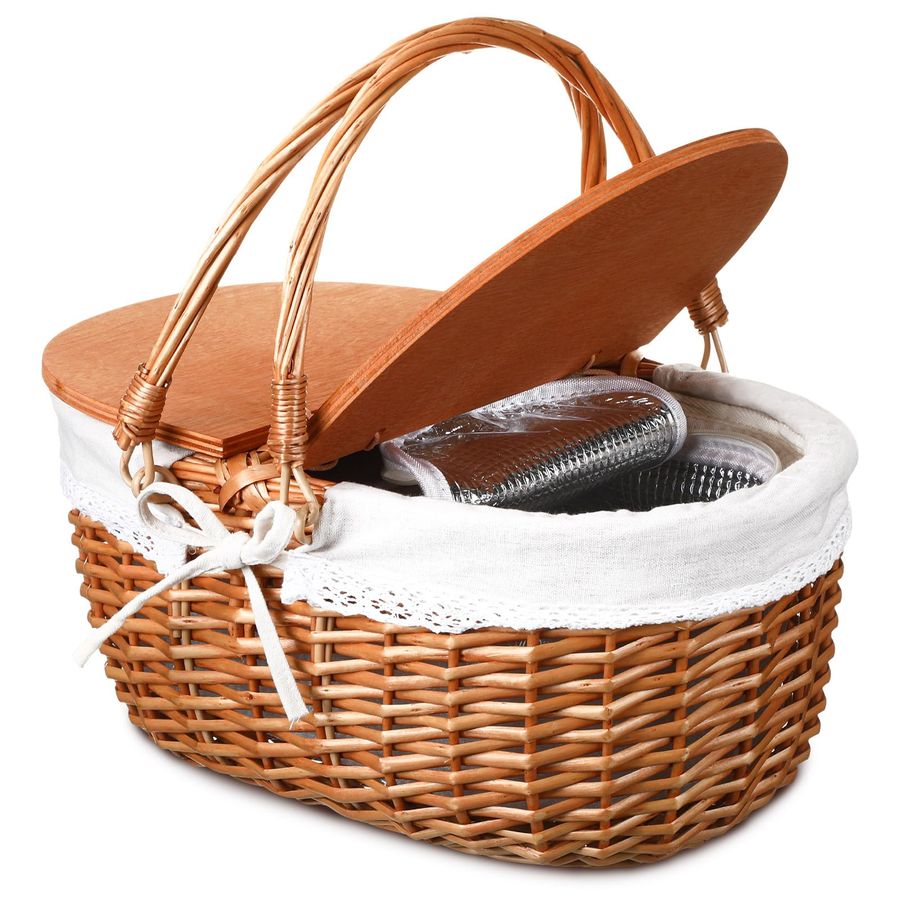 Wicker Insulated Picnic Basket - Outdoor Camping Bag ulasan dan harga