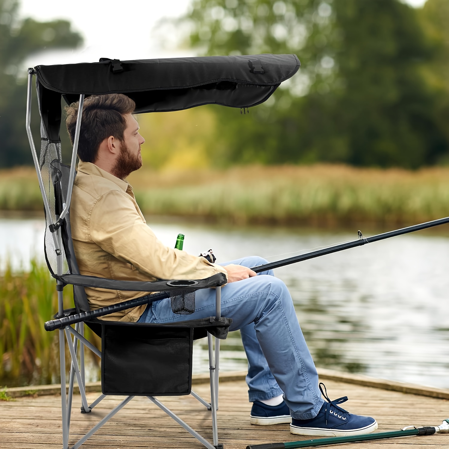 Camping Chairs, with Sunshade  - Outdoor Activities In Camping ulasan dan harga