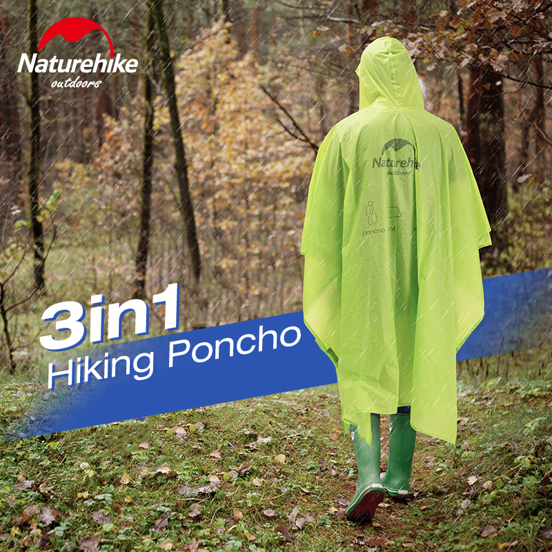 Naturehike Rain Jacket 3 in 1  - Camping Rain Poncho ulasan dan harga