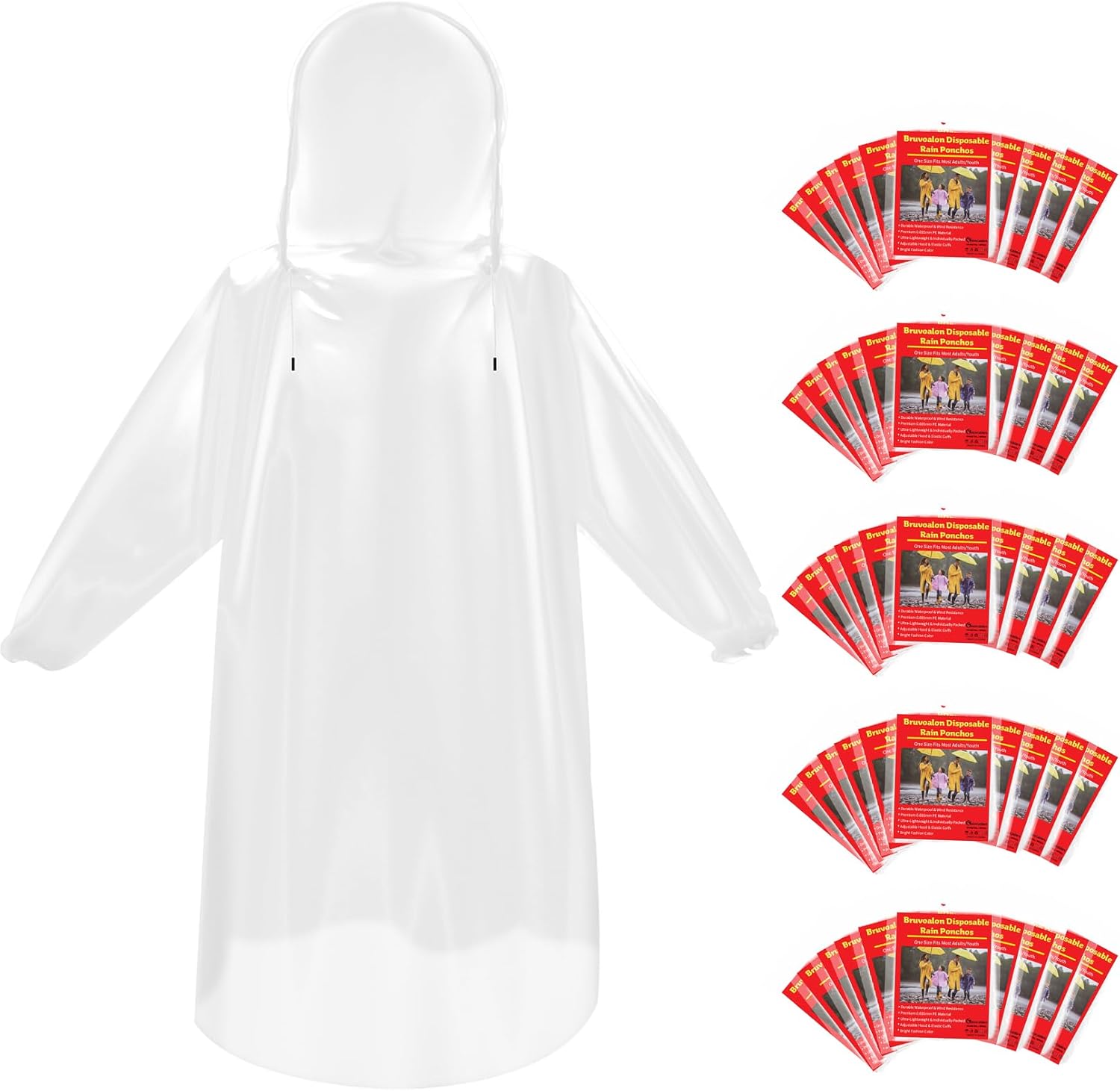 Disposable Rain Ponchos 6/20/5 - Camping Rain Poncho ulasan dan harga
