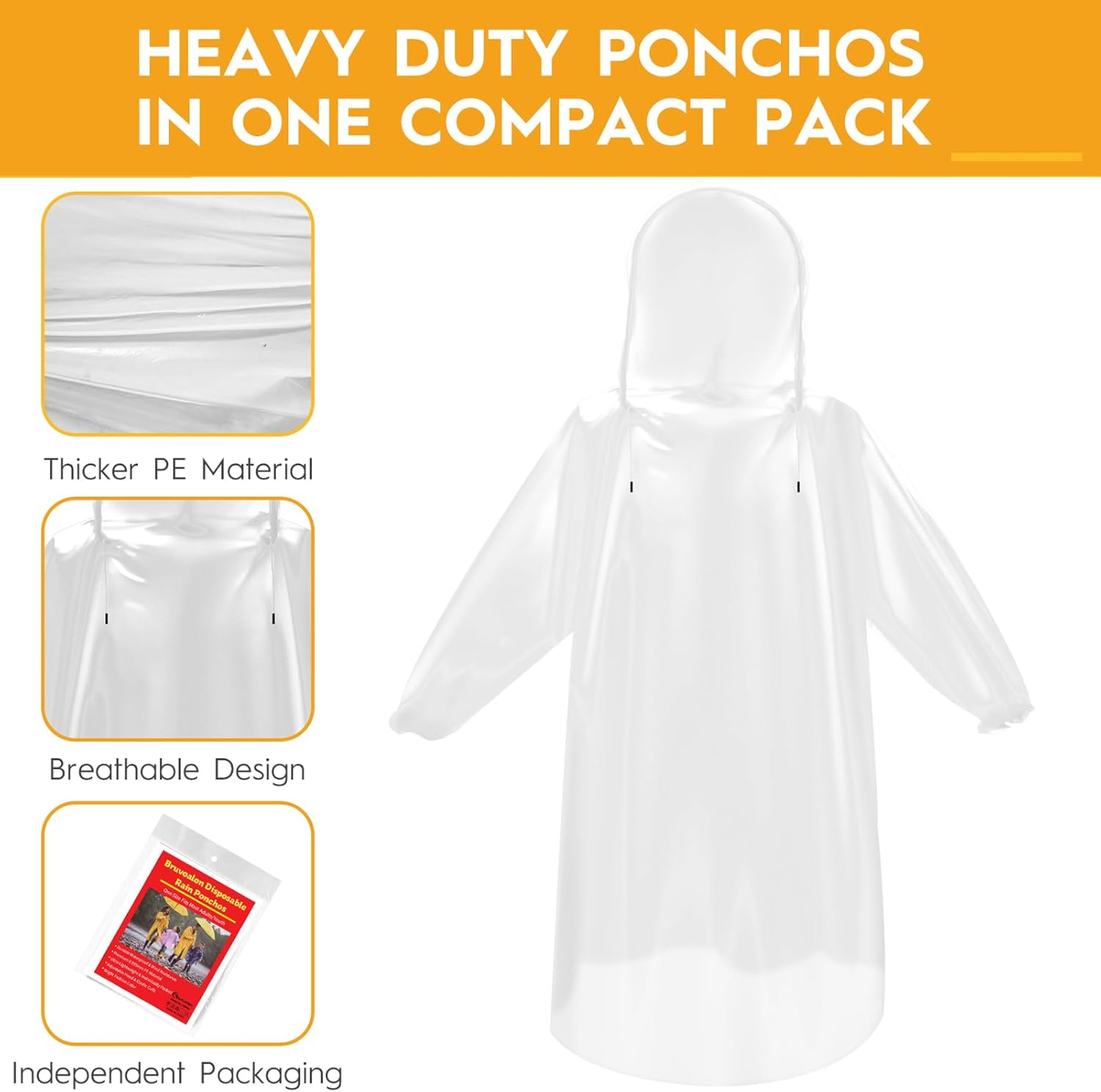 Disposable Rain Ponchos 6/20/5 - Camping Rain Poncho ulasan dan harga