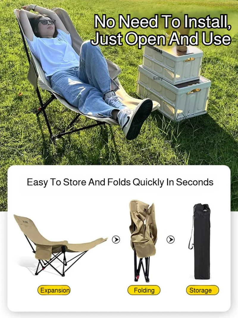 Portable Folding Recliner Beac - Outdoor Camping Recliner ulasan dan harga