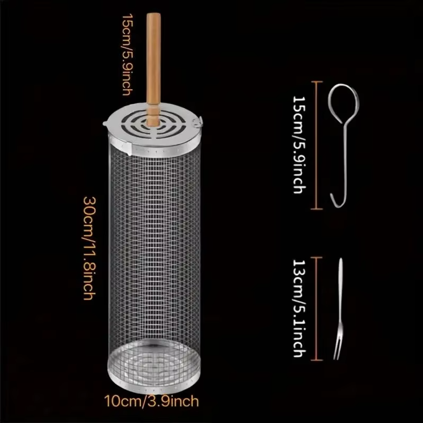 Round Barbecue Grill Basket Se - Outdoor Camping Set ulasan dan harga