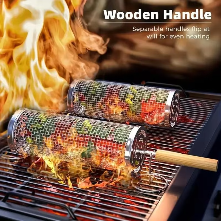 Round Barbecue Grill Basket Se - Outdoor Camping Set ulasan dan harga