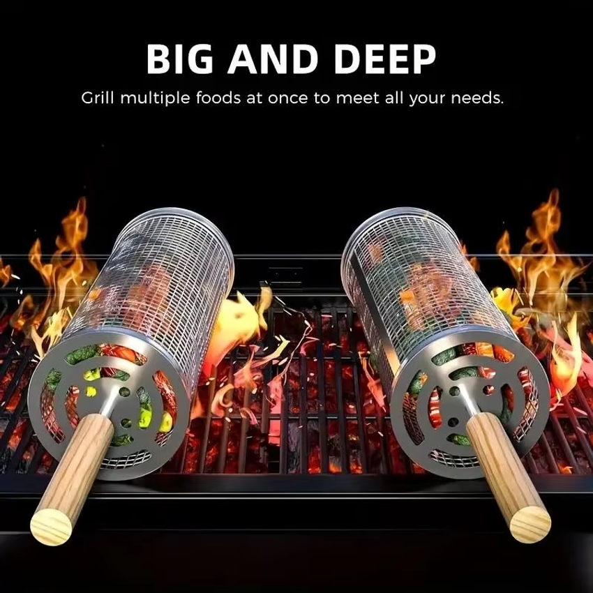 Round Barbecue Grill Basket Se - Outdoor Camping Set ulasan dan harga