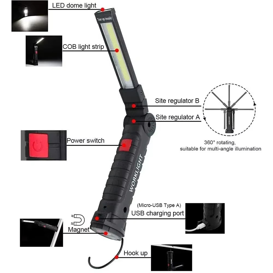 Portable LED Flashlight with M - Outdoor Camping Decor ulasan dan harga