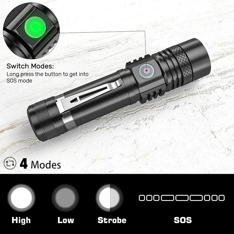 Rechargeable T6 Handheld Flash - Outdoor Camping Decor ulasan dan harga
