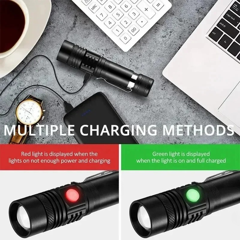 Rechargeable T6 Handheld Flash - Outdoor Camping Decor ulasan dan harga