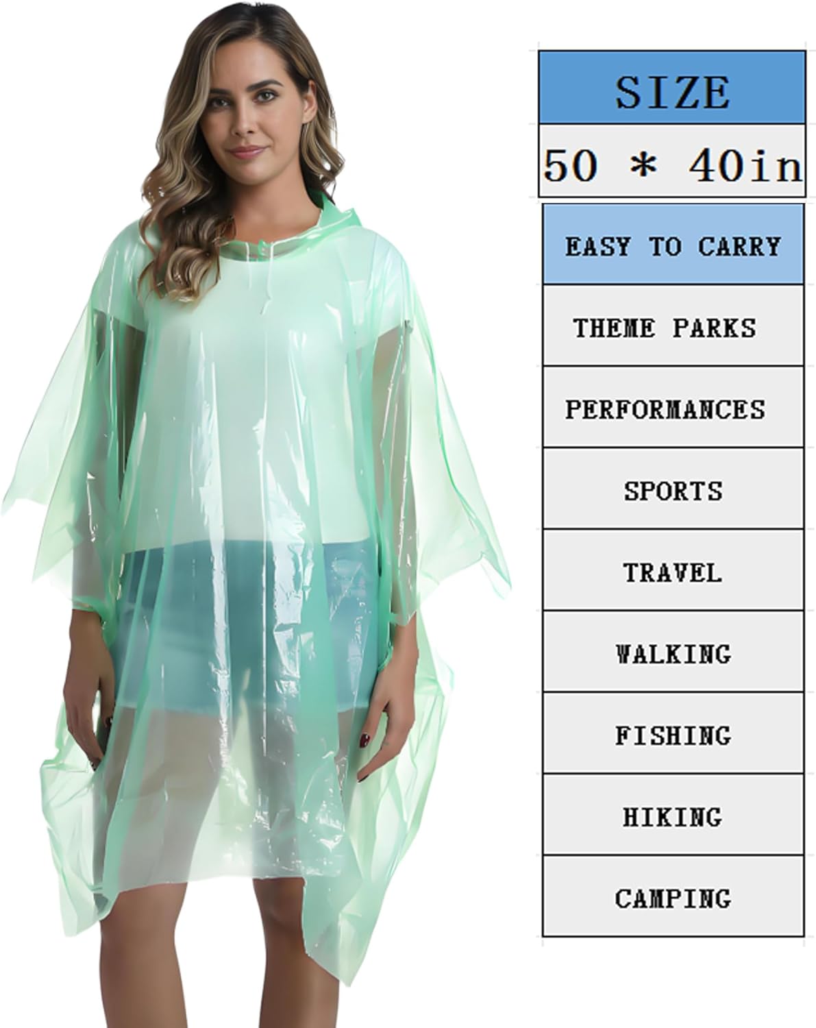 Disposable Rain Ponchos for Ad - Camping Rain Poncho ulasan dan harga
