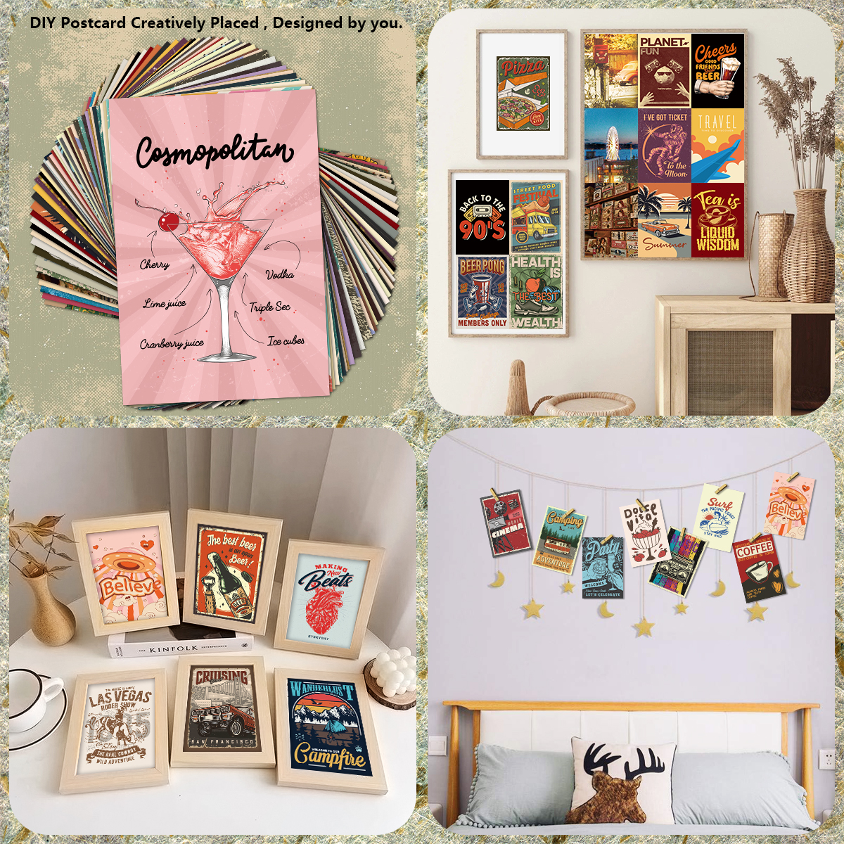50pcs Vintage Wall Postcards W - Outdoor Camping Movies ulasan dan harga