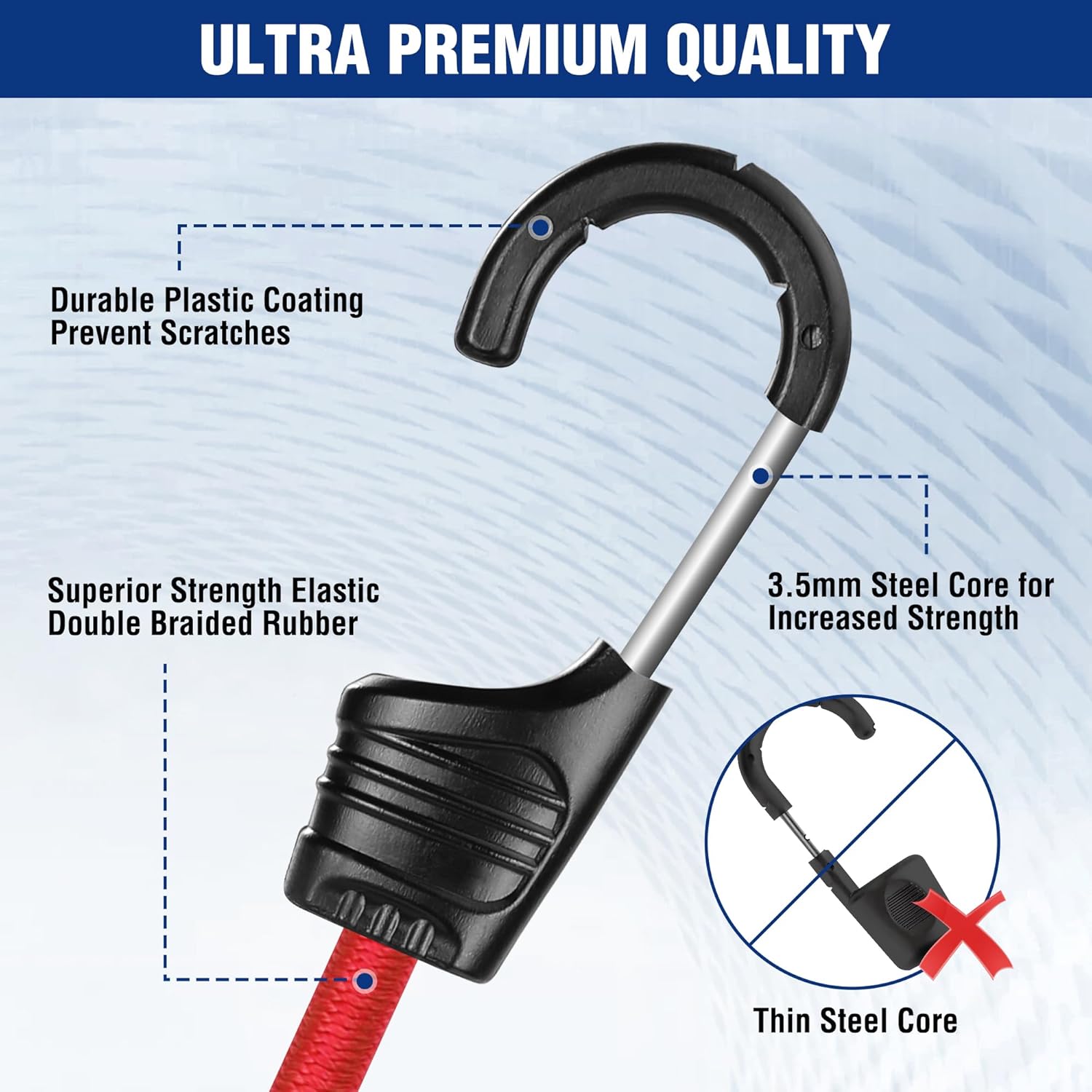 24 Inch Bungee Cords with Hook - Camping Rope ulasan dan harga