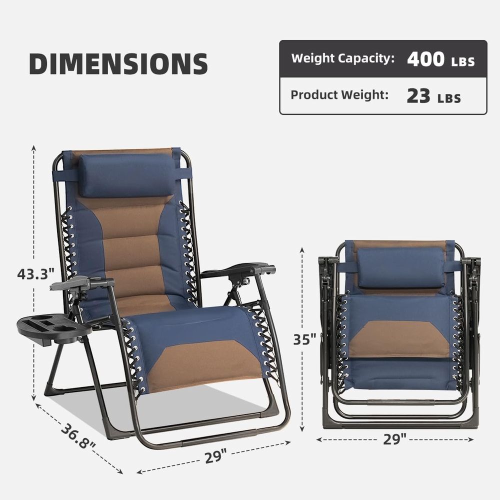 Oversized Padded Recliner Chai - Outdoor Camping Recliner ulasan dan harga
