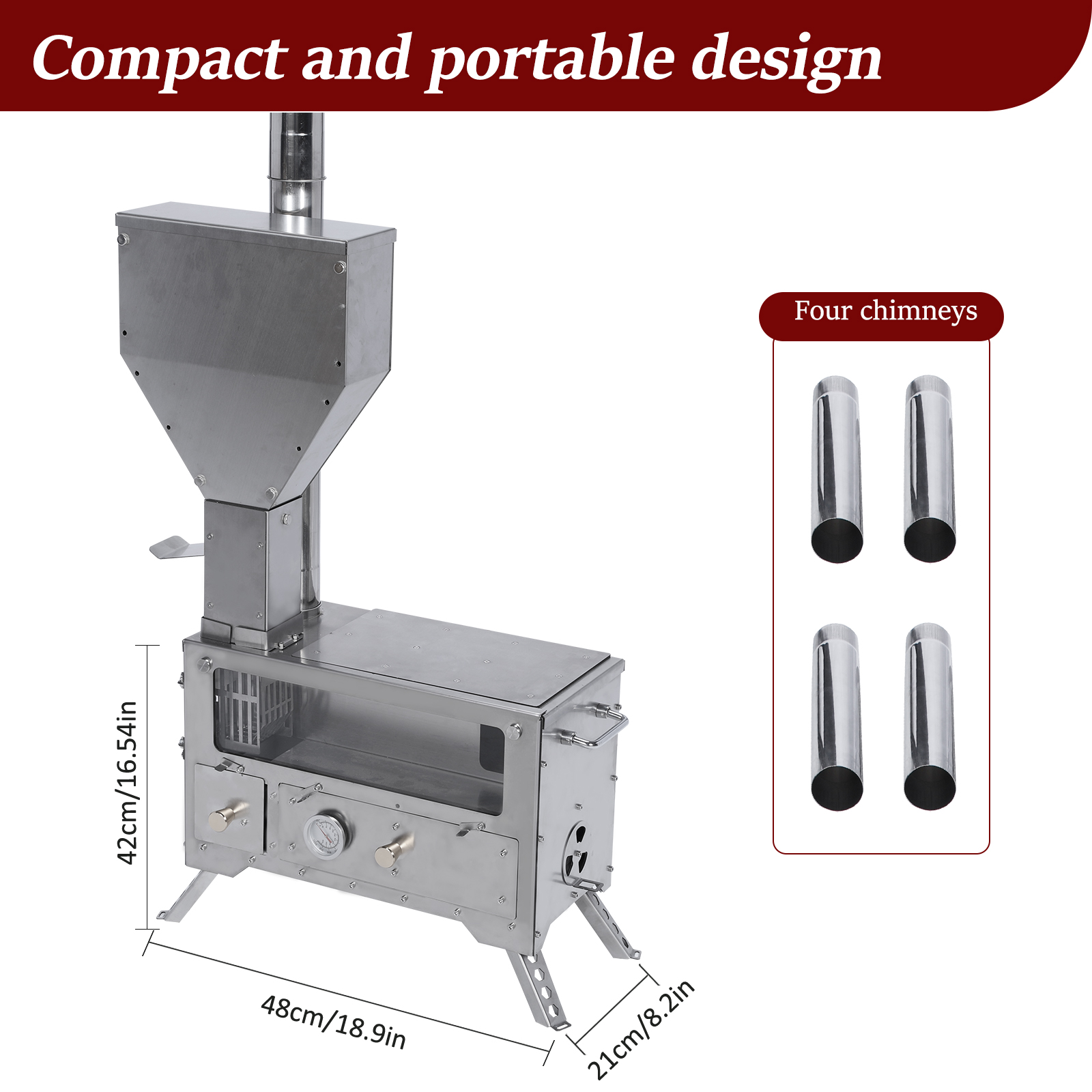 Portable Wood-Burning Camp Sto - Outdoor Camping Stove ulasan dan harga