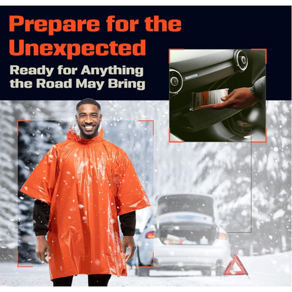 Portable Outdoor Emergency Rai - Camping Rain Poncho ulasan dan harga