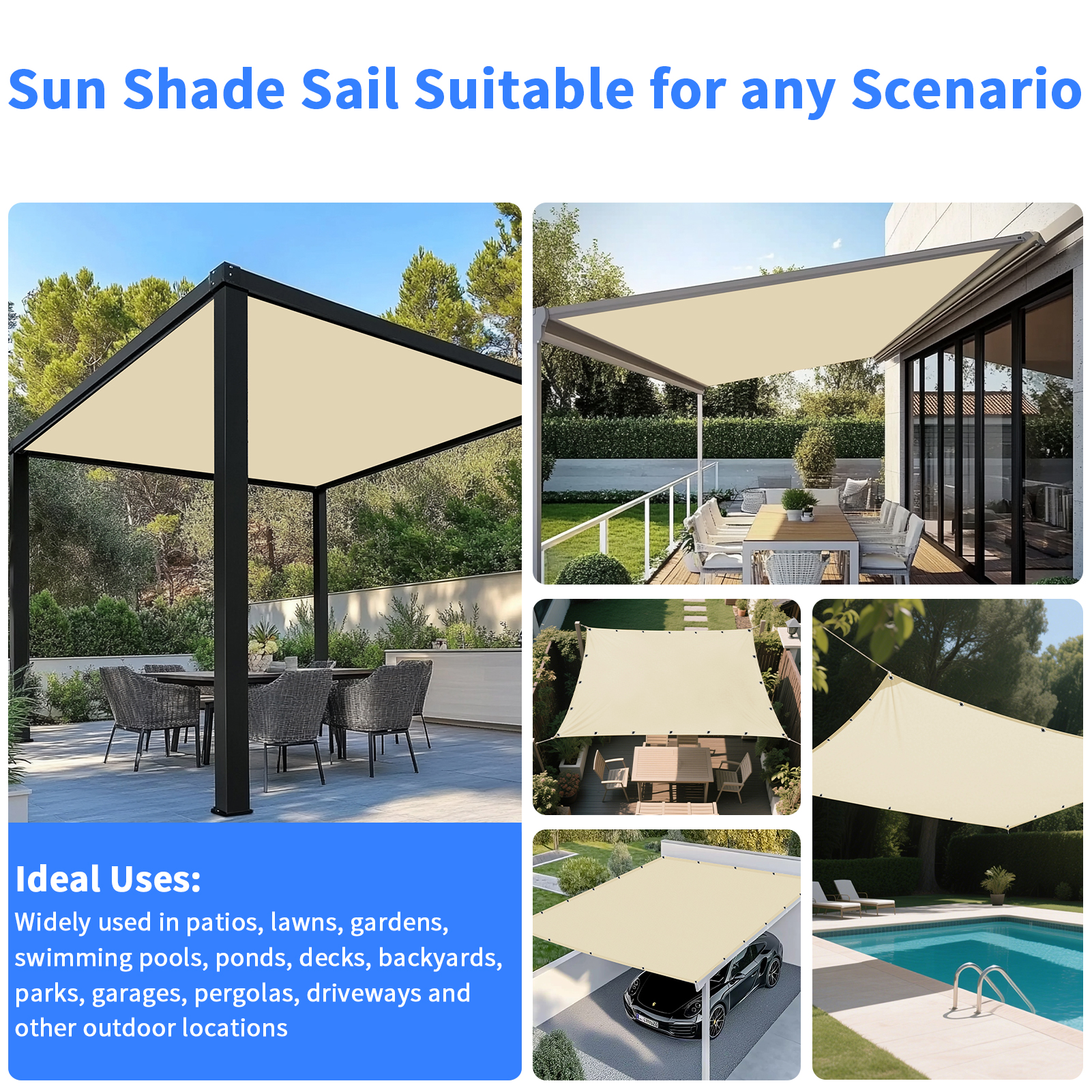 5x4m 4x3m 3x2m Garden Sun Shad - Outdoor Camping Set ulasan dan harga