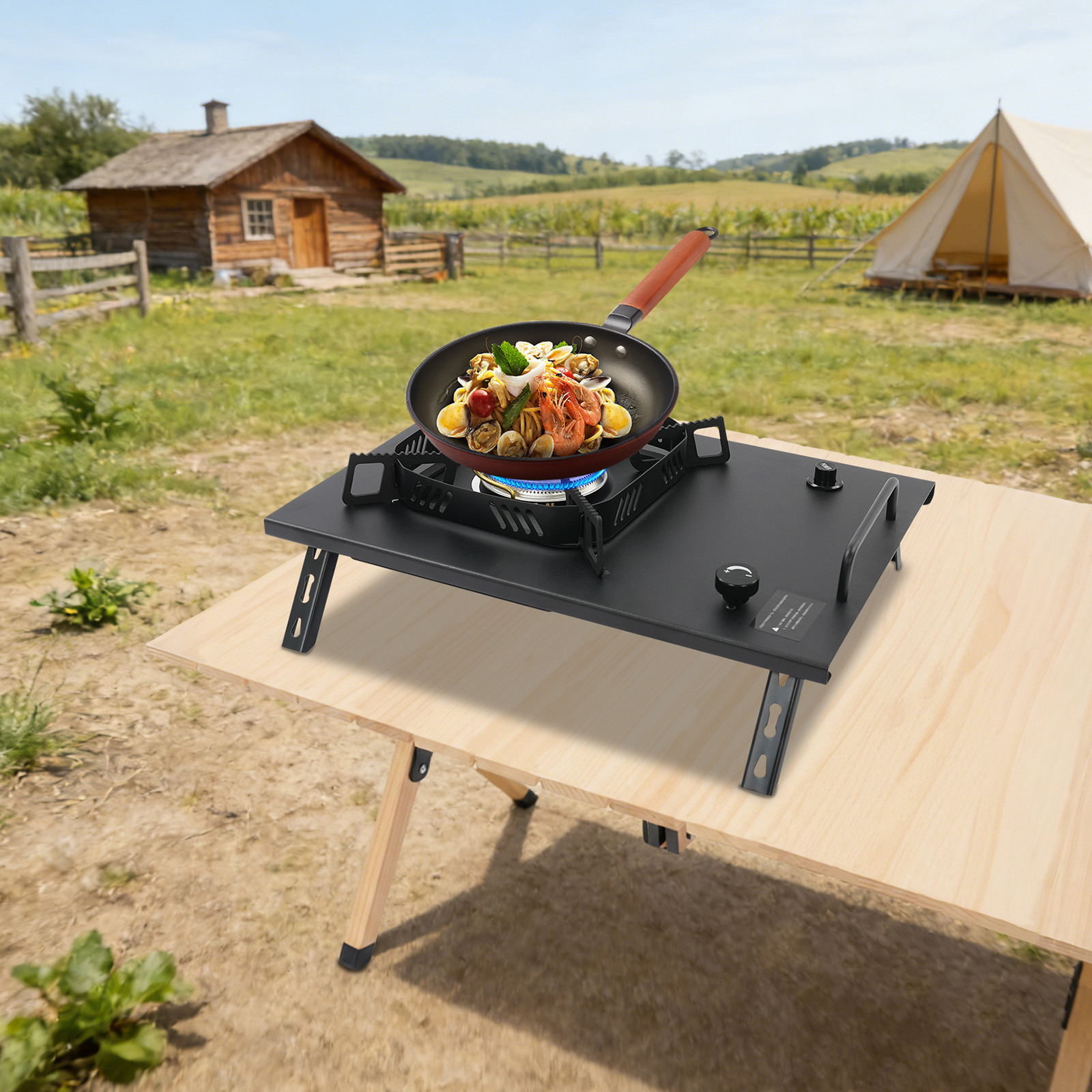 Black Outdoor Gas Stove, Folda - Outdoor Camp ulasan dan harga