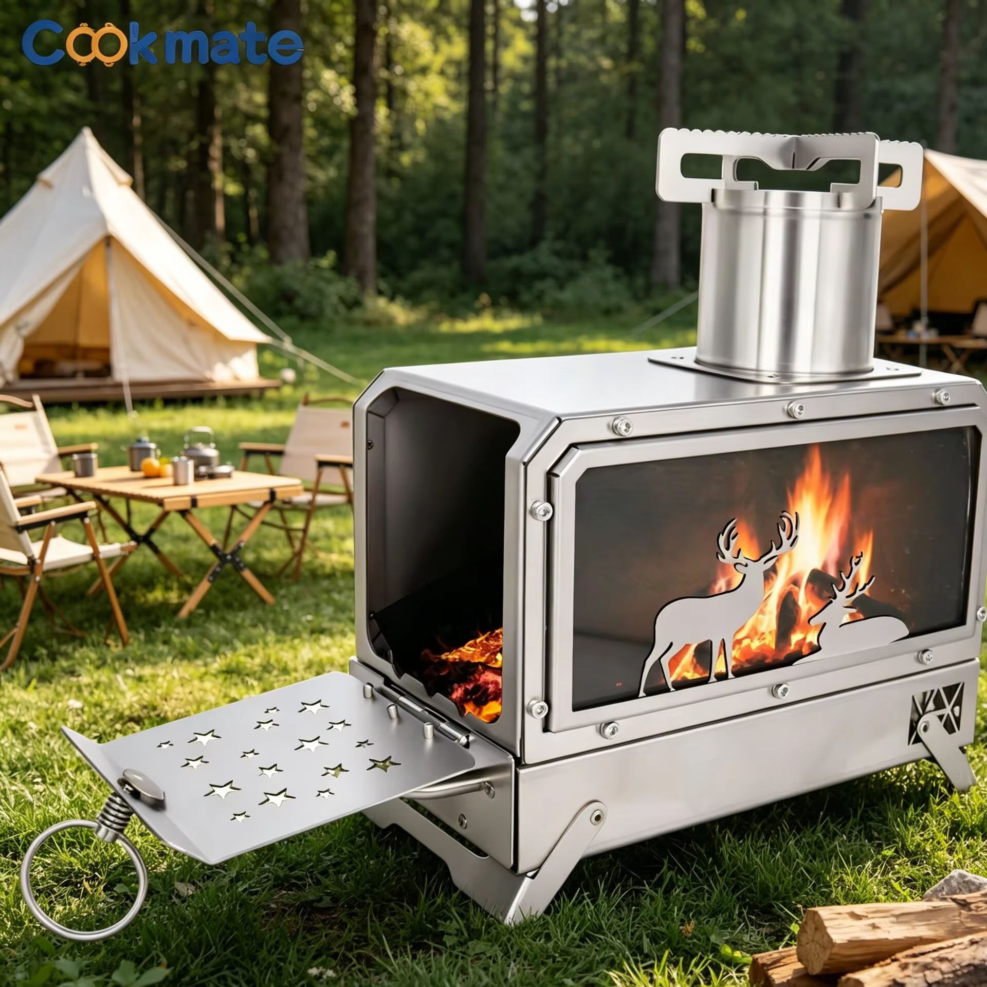 Stainless steel folding firewo - Outdoor Camping Stove ulasan dan harga