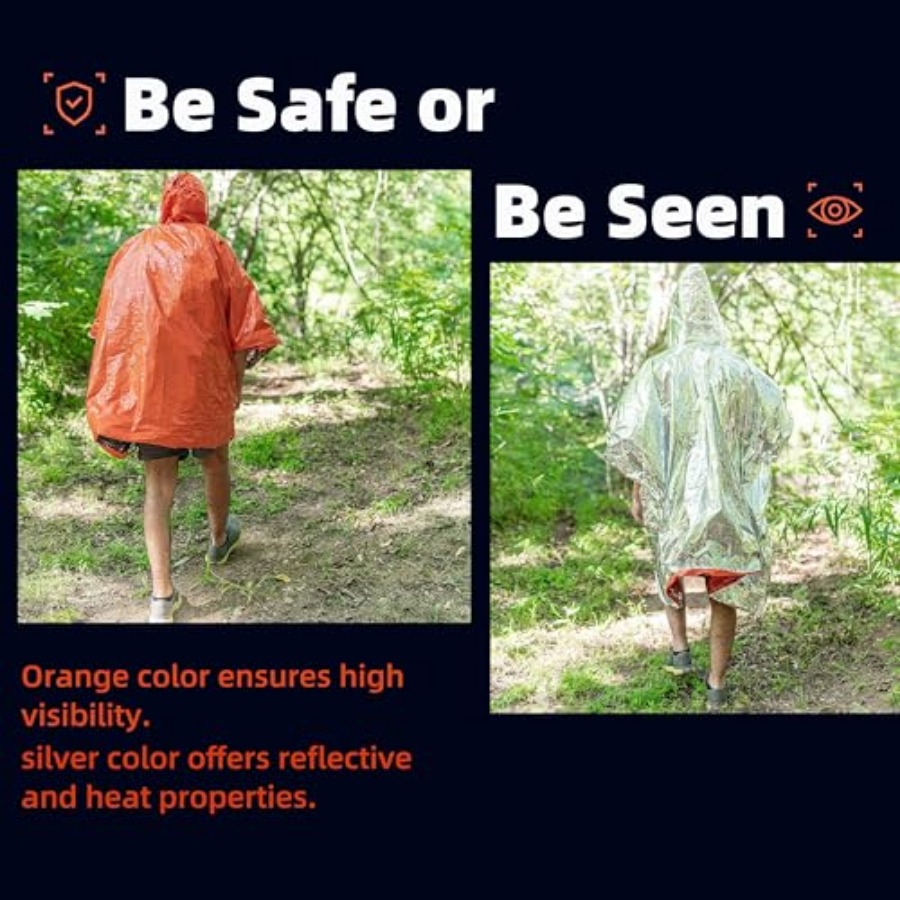 Thickened Emergency Rain Ponch - Camping Rain Poncho ulasan dan harga