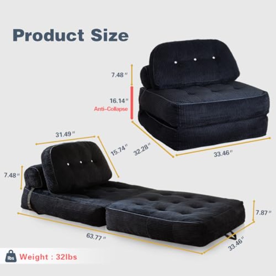 Folding Sofa Bed, Flannel Futo - Folding Chair ulasan dan harga