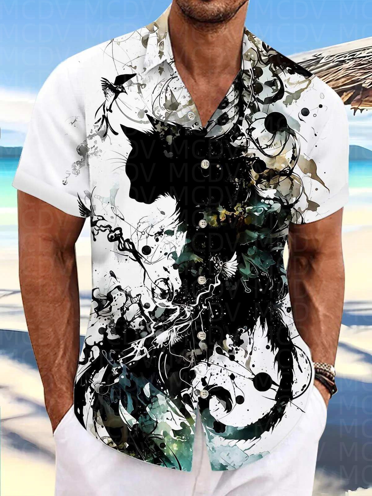Motorcycle Pattern Men's Hawai - Outdoor Camping Outfit ulasan dan harga