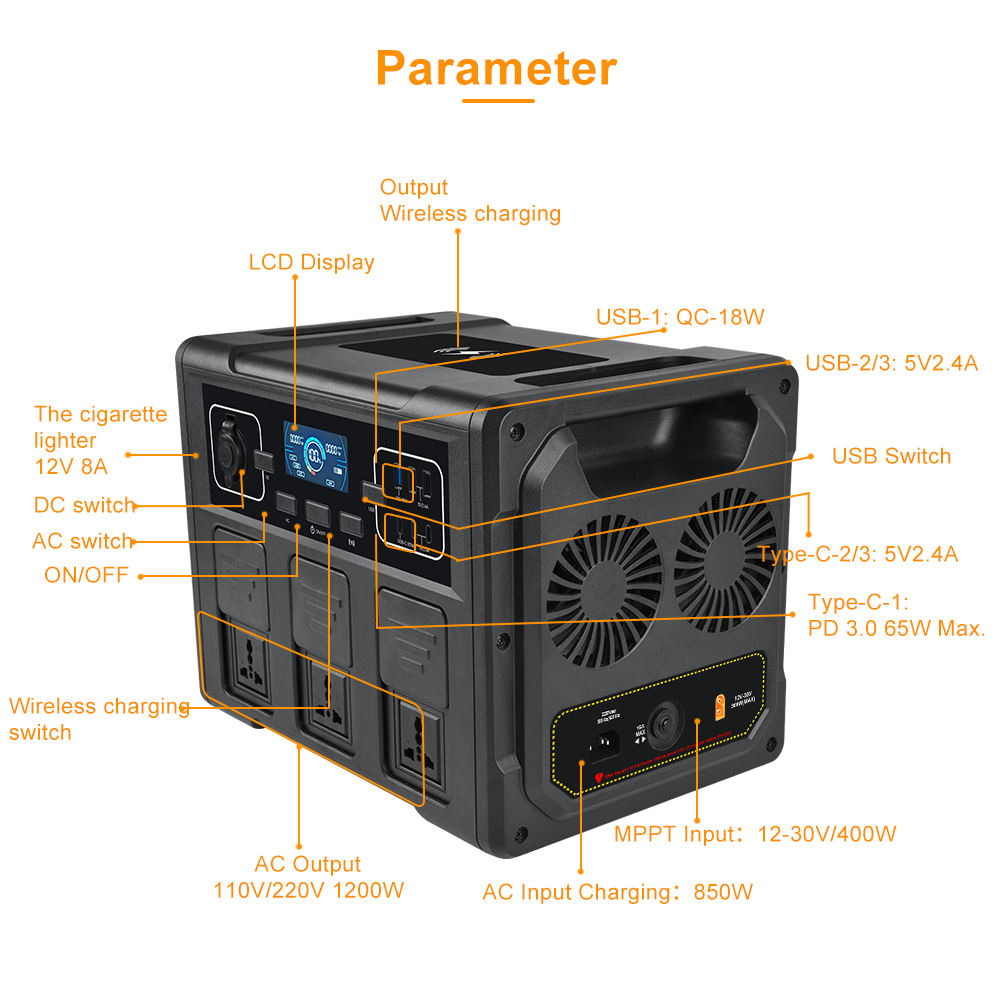 1200W Portable Solar Generator - Battery Outdoor Camping ulasan dan harga