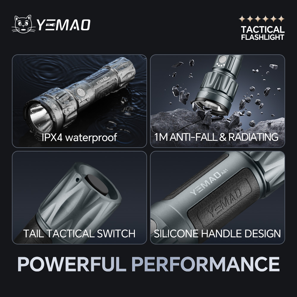 YEMAO-A81 6210LM Flashlight, U - Outdoor Camping Lighting ulasan dan harga
