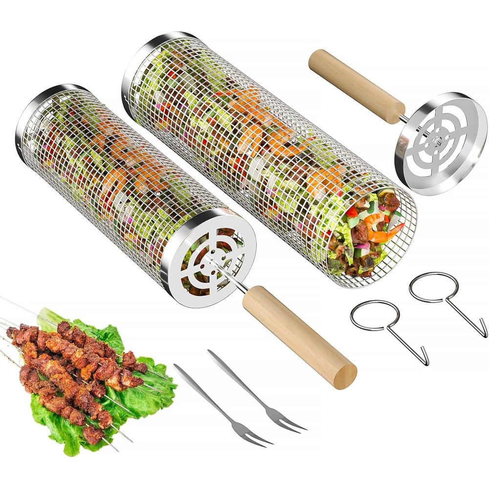 Set of 2 Stainless Steel BBQ G - Outdoor Camping Set ulasan dan harga