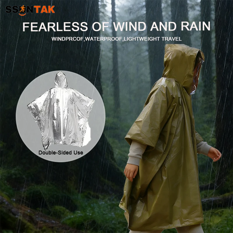 SSUNTAK Emergency Survival Rai - Camping Rain Poncho ulasan dan harga
