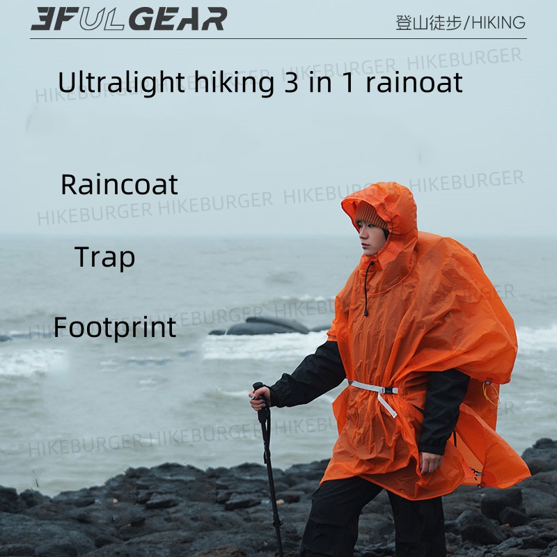 3F UL GEAR 3 in1 Rain Poncho O - Camping Rain Poncho ulasan dan harga