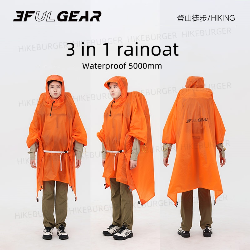 3F UL GEAR 3 in1 Rain Poncho O - Camping Rain Poncho ulasan dan harga