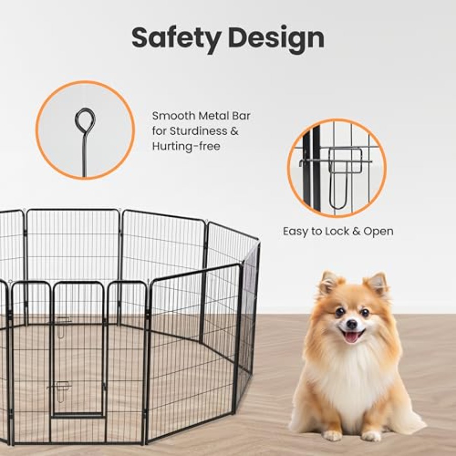 Dog Playpen 32 Inch 8 Panels D - Outdoor Camping Dog Fence ulasan dan harga