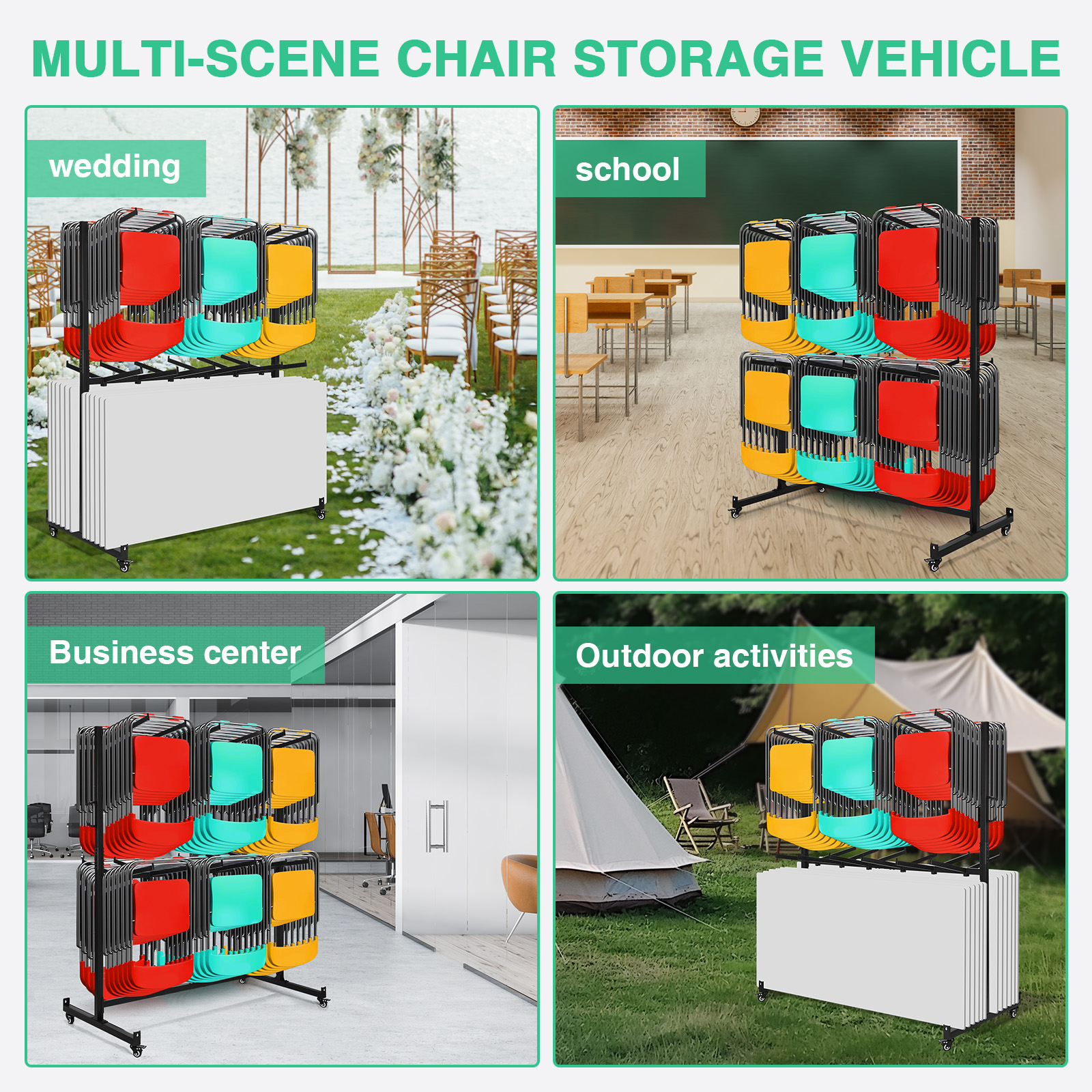 Folding Chair Rack & Cart with - Folding Chair ulasan dan harga