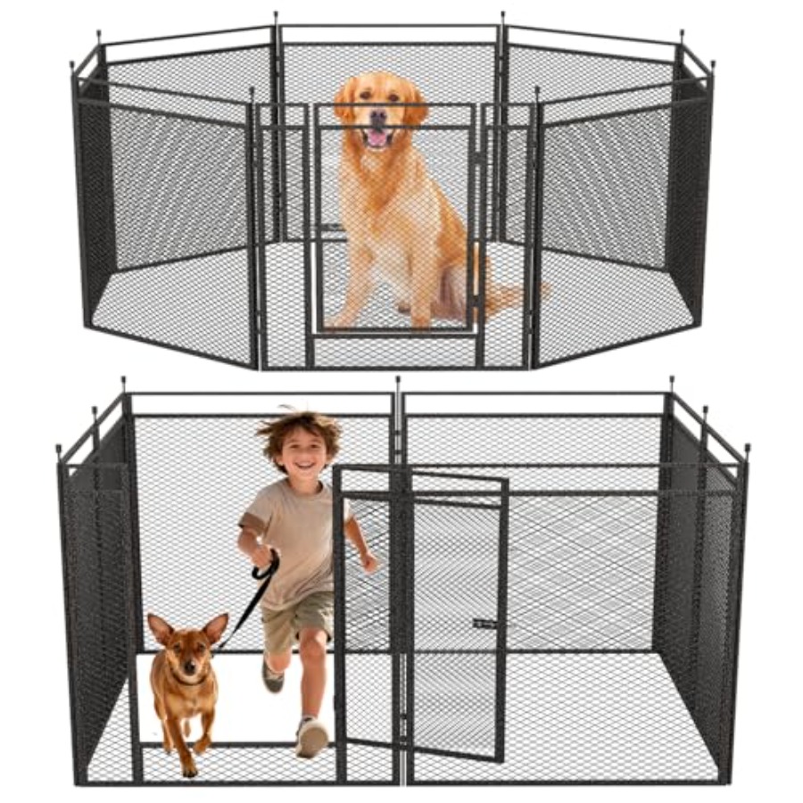 Dog Playpen with Safety Mesh 3 - Outdoor Camping Dog Fence ulasan dan harga