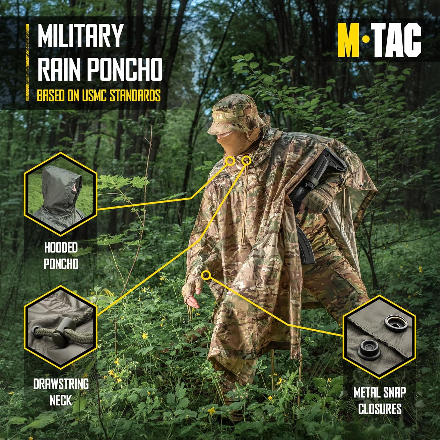 Tactical Rain Poncho Army Mili - Camping Rain Poncho ulasan dan harga