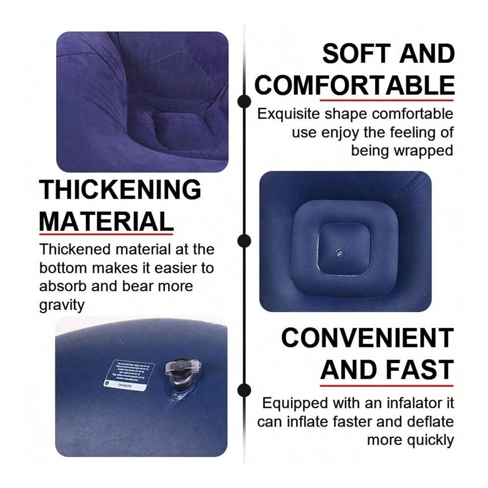 Inflatable Slouchy Sofa Chair, - Outdoor Camping Recliner ulasan dan harga