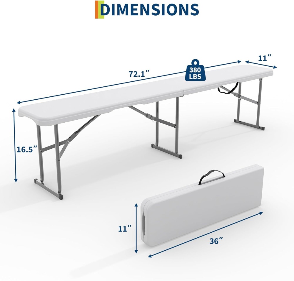 6FT Folding Bench 2 Pack, Port - Outdoor Activities In Camping ulasan dan harga