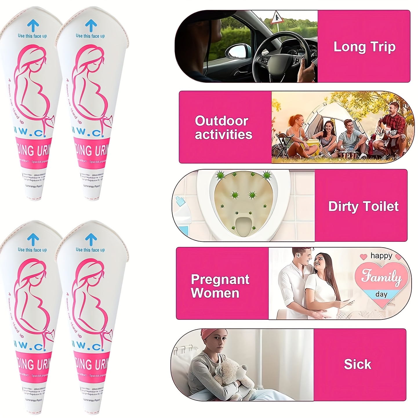 6-20pcs Disposable Female Urin - Outdoor Camping Urinal ulasan dan harga