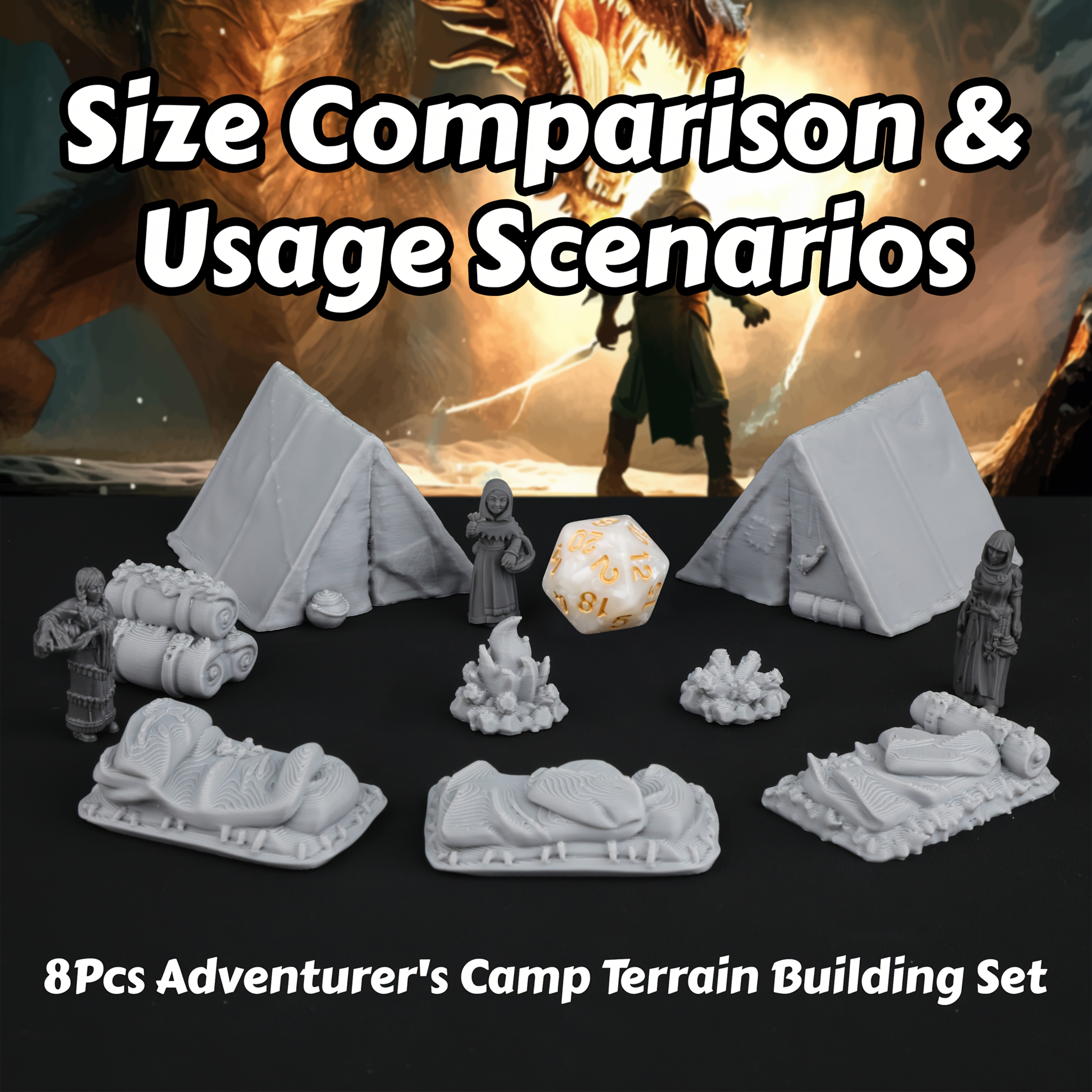 8pcs RPG Adventurer's Camp Min - Outdoor Camping Outfit ulasan dan harga