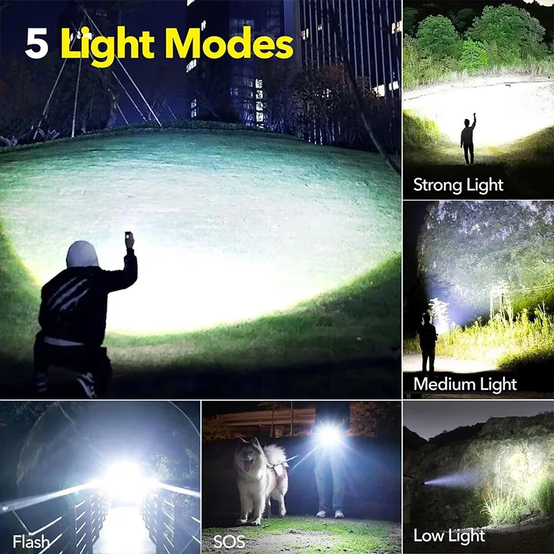 High Power LED Flashlight Rech - Outdoor Camping Lighting ulasan dan harga