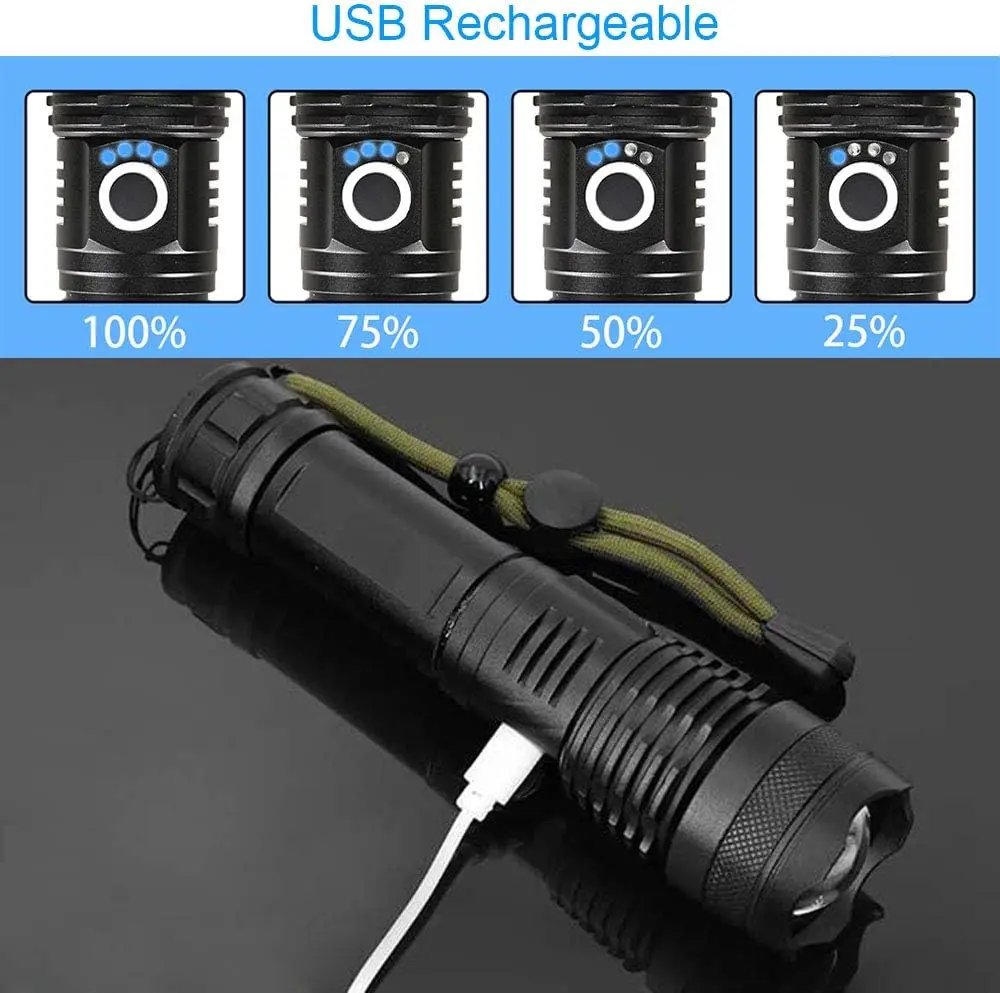 High Power LED Flashlight Rech - Outdoor Camping Lighting ulasan dan harga