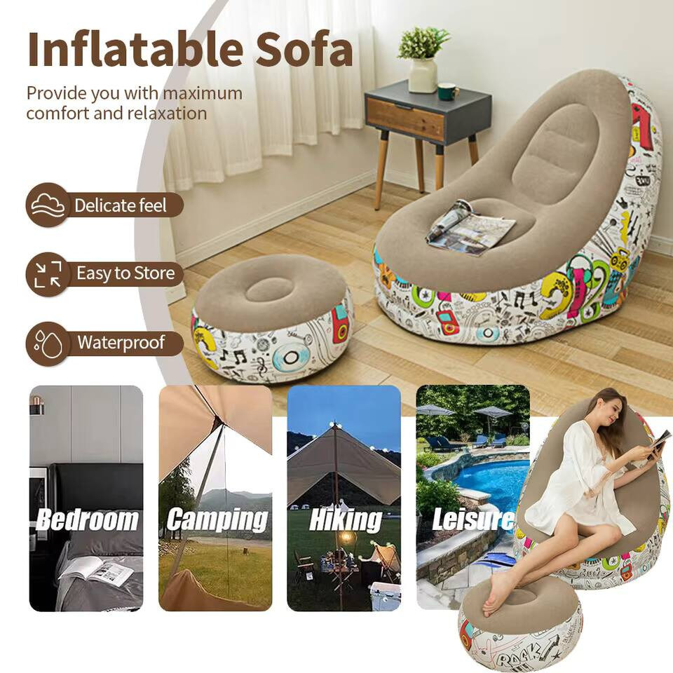 Modern Eco-flocked PVC Inflata - Outdoor Camping Recliner ulasan dan harga